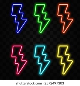 3D render, lightning, neon glowing retro electric power symbol isolated on black background, ultraviolet light, electricity, electric lamp, adult sex icon.