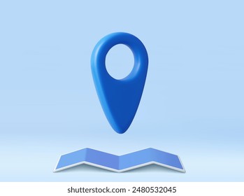 3d render location symbol pin icon sign or navigation locator map travel gps direction pointer and marker place position point, GPS, navigator pin checking poins. Vector illustration