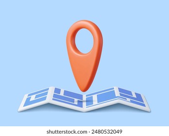 3d render location symbol pin icon sign or navigation locator map travel gps direction pointer and marker place position point, GPS, navigator pin checking poins. Vector illustration