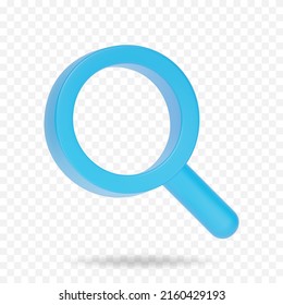 3D-Lupe-Symbol. Suche, Exploration oder Untersuchung Konzept minimale Vektorgrafik.