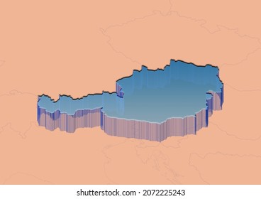 3D render for map of Austria.