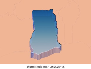 3D render for map of Ghana.
