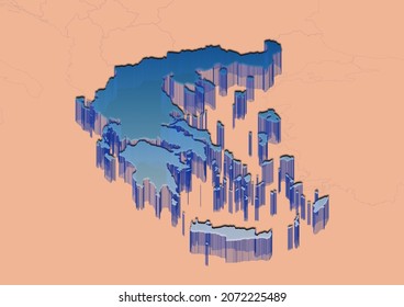 3D render for map of Greece.