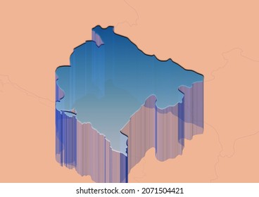 3D render for map of Montenegro.