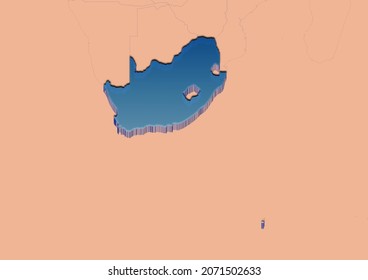 Representación 3D para el mapa de Sudáfrica.