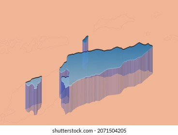 3D render for map of Timor-Leste.