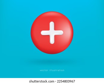 3d render medical icon. Realistic 3d design In plastic cartoon style. Icon isolated on blue background. Vector illustration