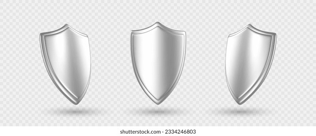 Protectores de metal de procesado 3D aislados en un fondo transparente. Concepto de protección segura. Ilustración del vector 3d