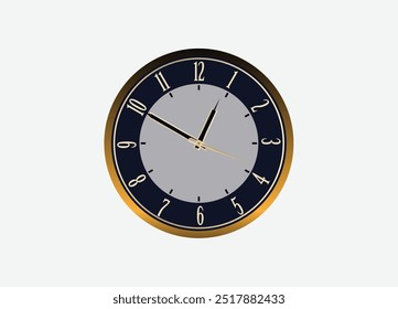 3d Renderização de um relógio de parede de metal com mostradores numéricos parece estética