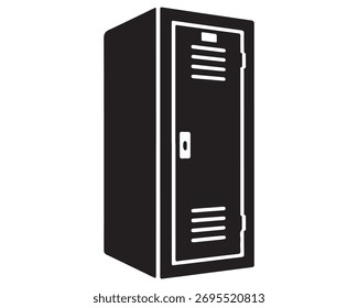 renderização 3d de um gabinete de computador moderno com bloqueio, ilustração renderizada 3d de um gabinete de computador