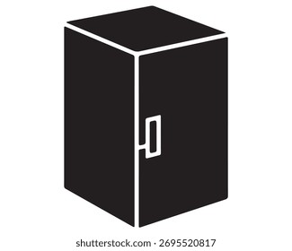 renderização 3d de um gabinete de computador moderno com bloqueio, ilustração renderizada 3d de um gabinete de computador