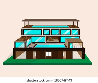  3d render of a modern house