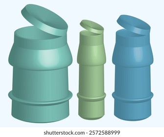 3D render Modern Vase-Type Bins – Architectural Sustainable Design with Innovative Recyclable Packaging Solutions and Environmental Engineering Focus