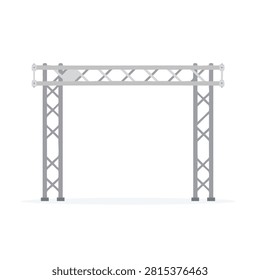 A 3D render of a modular aluminum truss structure shaped as an arch for concert stages, lighting, or event displays.