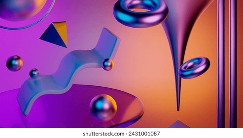 3d render neon background vector design in eps 10