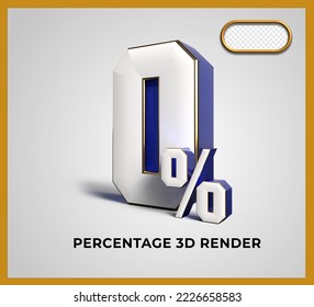 3D Render number 05% blue white color