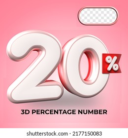 3D número de procesado 20% Descuento de color rojo, progreso, ganancia, PNG, transparente