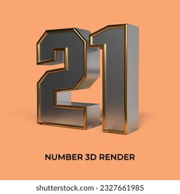 3D-Rendernummer 21 SILVER GOLD-STIL