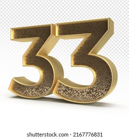 3.D de rendimientos número 33 de lujo para aniversario, cumpleaños, estilo oro