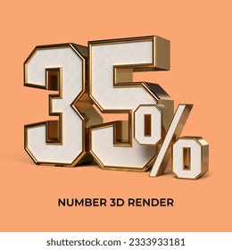 3 d número de procesado 35% oro y blanco