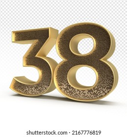 3.D de rendimientos número 38 de lujo para aniversario, cumpleaños, estilo oro