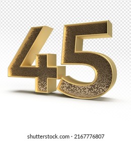 3.D rendimientos número 45 lujo para aniversario, cumpleaños, estilo oro