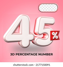 3 D número de procesado 45% Descuento de color rojo, progreso, ganancia, PNG, transparente