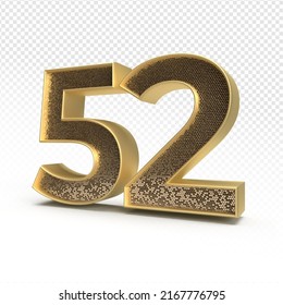 3.D rendimientos número 52 lujo para aniversario, cumpleaños, estilo oro