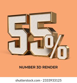 3 d número de procesado 55% oro y blanco