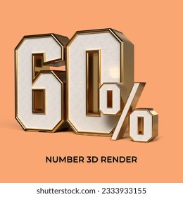 3 d número de procesado 60% oro y blanco