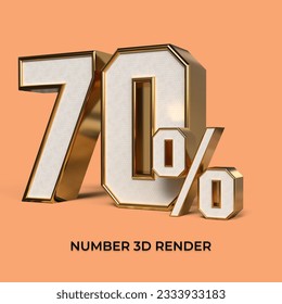 3 d número de procesado 70% oro y blanco