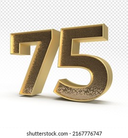 3.D de rendimientos número 75 lujo para aniversario, cumpleaños, estilo oro