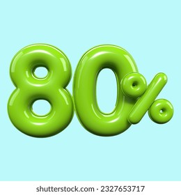 3D-Rendernummer 80% PROZENTSATZ GRÜNE