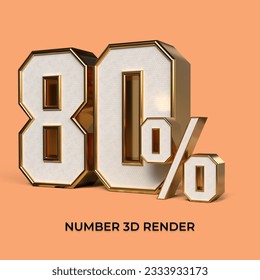 3 d número de procesado 80% oro y blanco