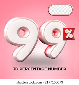 3 D número de procesado 99% Descuento de color rojo, progreso, ganancia, PNG, transparente