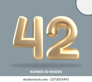 3D render number gold style