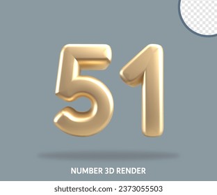 3D render number gold style