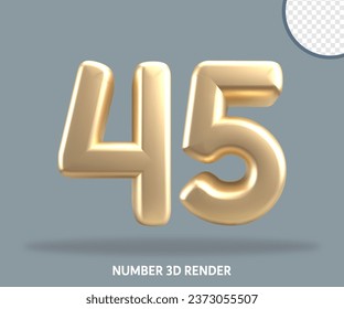 Estilo de oro de número de procesado 3D