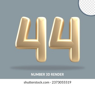3D render number gold style