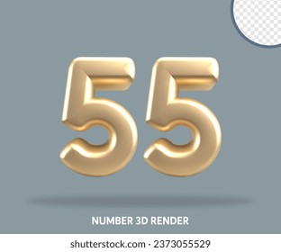 3D render number gold style
