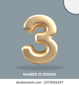 Estilo de oro de número de procesado 3D