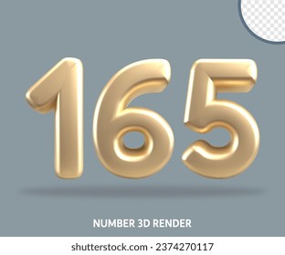 3D render number gold style