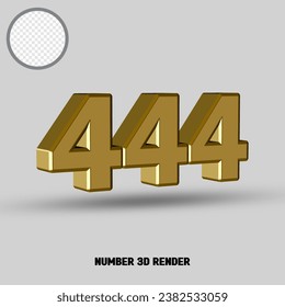 Número de procesado 3D con estilo de oro