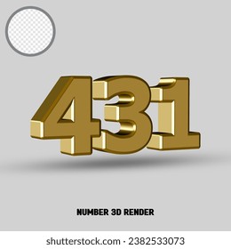 Número de procesado 3D con estilo de oro