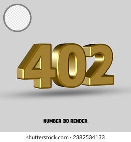 3D-Rendernummer mit goldenem Stil