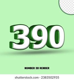 3D-Renderingnummer grün weiß