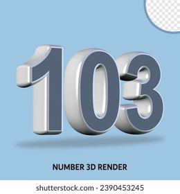 3D-Rendernummer grauweißer Farbe