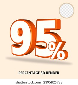 Porcentaje de número de representación 3D color naranja blanco 