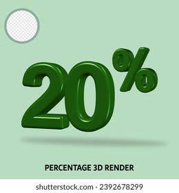 3D-Renderingnummer prozentualer grüner Farbglanz