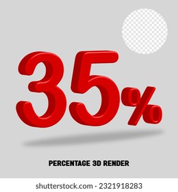 3D-Renderingnummer prozentuale rote Farbe